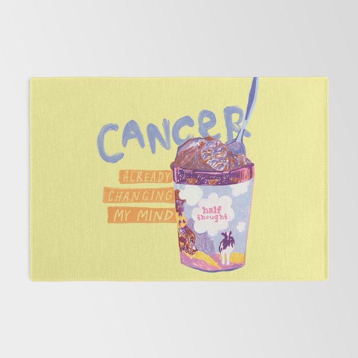 Emo Cancer in Calming Yellow | Zodiac Series Rug Gallery Image 2