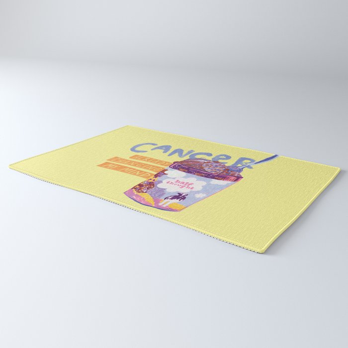 Emo Cancer in Calming Yellow | Zodiac Series Rug Gallery Image 3