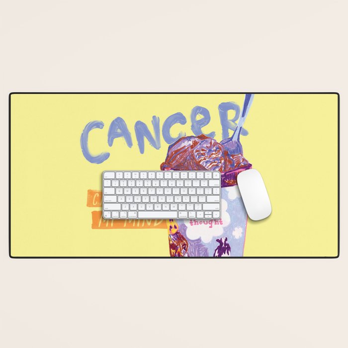 Emo Cancer in Calming Yellow | Zodiac Series Desk Mat Gallery Image 1