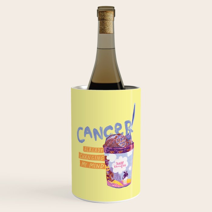 Emo Cancer in Calming Yellow | Zodiac Series Wine Chiller Gallery Image 1