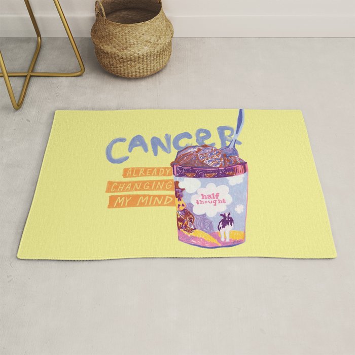 Emo Cancer in Calming Yellow | Zodiac Series Rug Gallery Image 1