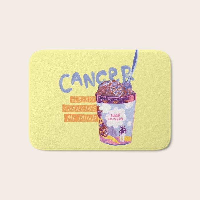 Emo Cancer in Calming Yellow | Zodiac Series Bath Mat Gallery Image 1