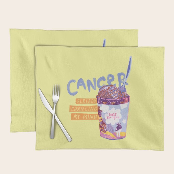 Emo Cancer in Calming Yellow | Zodiac Series Placemat Gallery Image 1