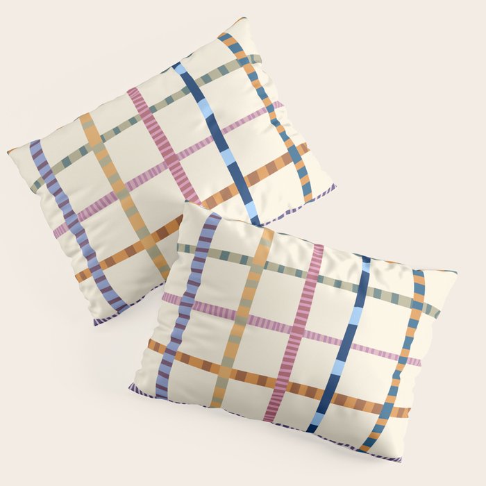 Colorful Patterned Grid Pillow Sham Gallery Image 3