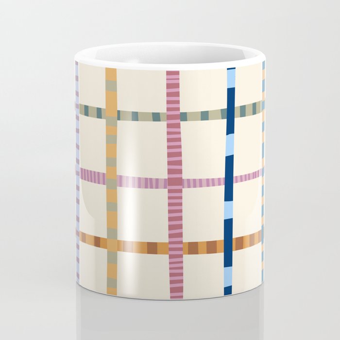 Colorful Patterned Grid Coffee Mug Gallery Image 4
