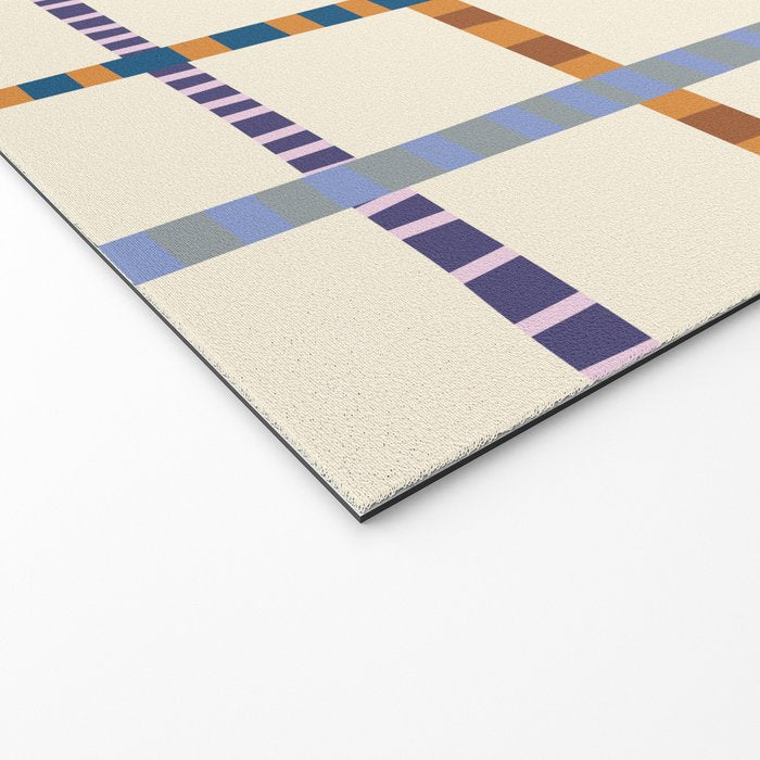 Colorful Patterned Grid Welcome Mat Gallery Image 2