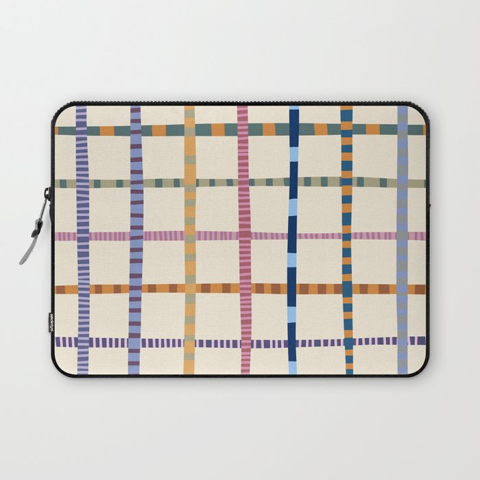 Colorful Patterned Grid Laptop Sleeve Gallery Image 1