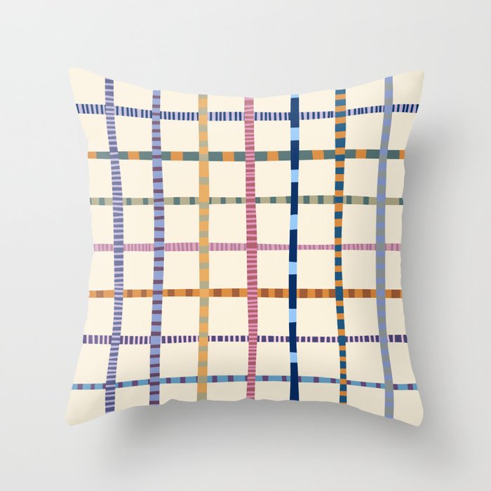 Colorful Patterned Grid Throw Pillow Gallery Image 6