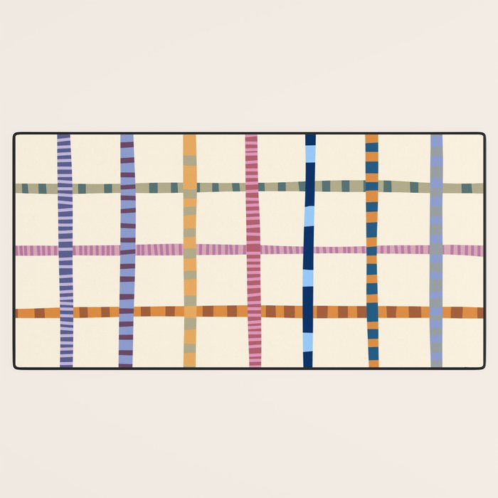 Colorful Patterned Grid Desk Mat Gallery Image 3