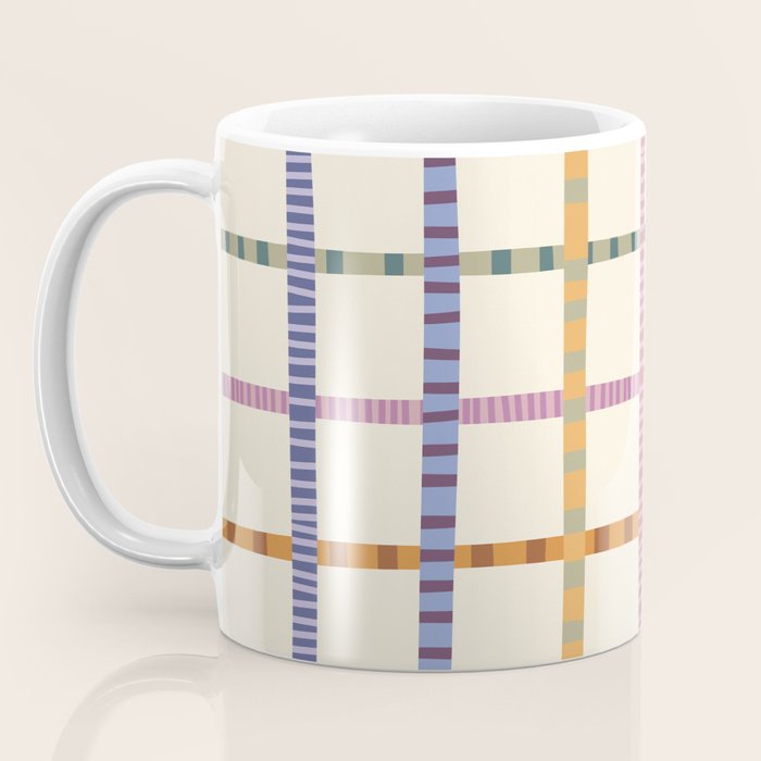 Colorful Patterned Grid Coffee Mug Gallery Image 3