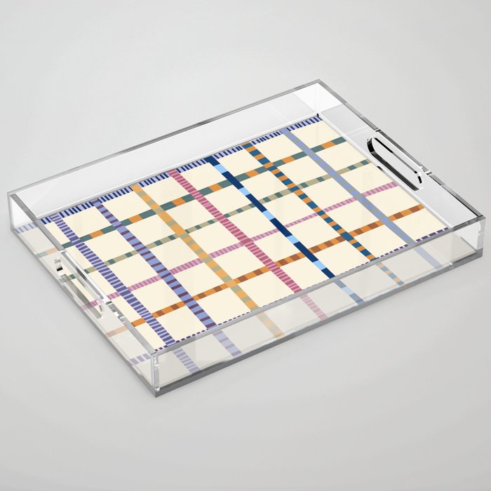 Colorful Patterned Grid Acrylic Tray Gallery Image 1