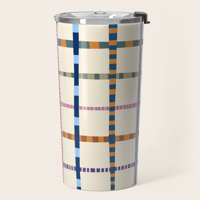Colorful Patterned Grid Travel Mug Gallery Image 2