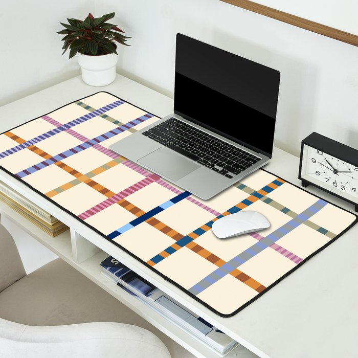 Colorful Patterned Grid Desk Mat Gallery Image 2