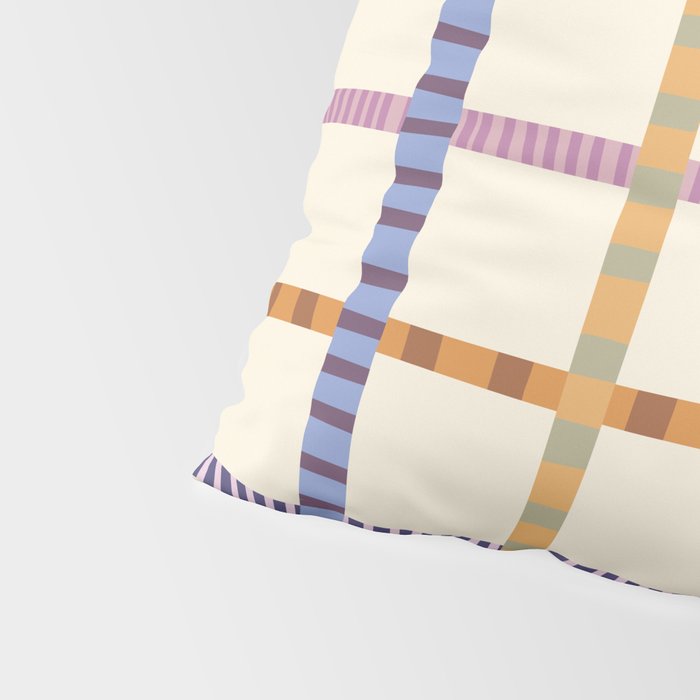 Colorful Patterned Grid Pillow Sham Gallery Image 4