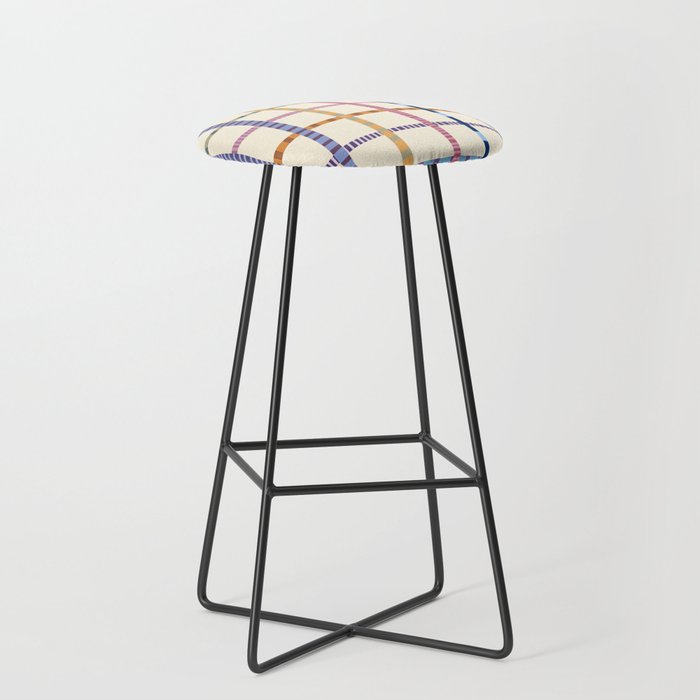 Colorful Patterned Grid Stool Gallery Image 1