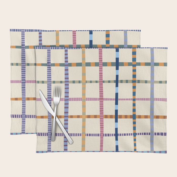 Colorful Patterned Grid Placemat Gallery Image 1