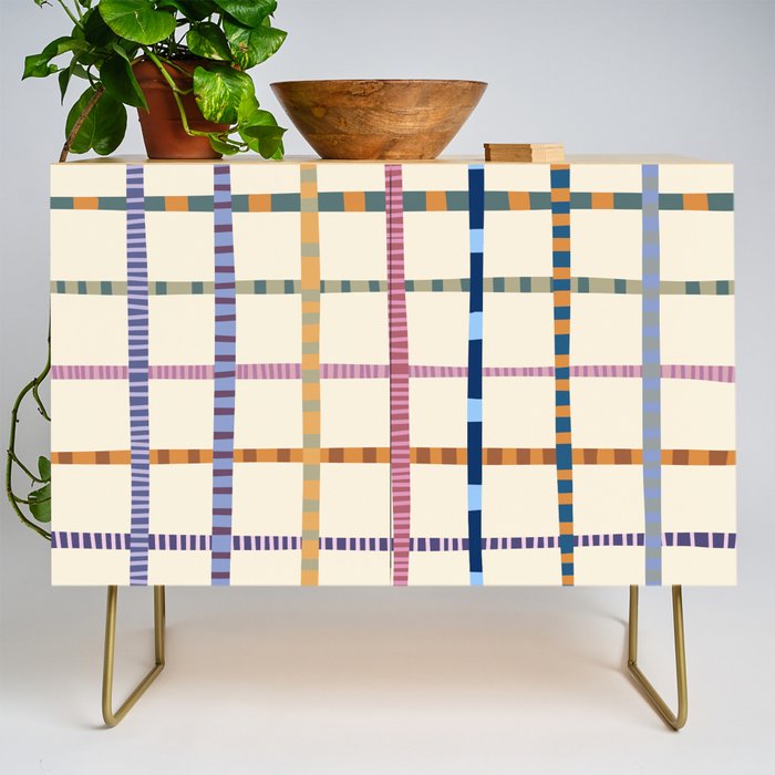 Colorful Patterned Grid Credenza Gallery Image 1