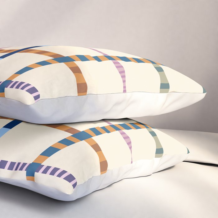 Colorful Patterned Grid Pillow Sham Gallery Image 3