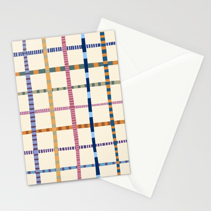 Colorful Patterned Grid Stationery Card Gallery Image 2