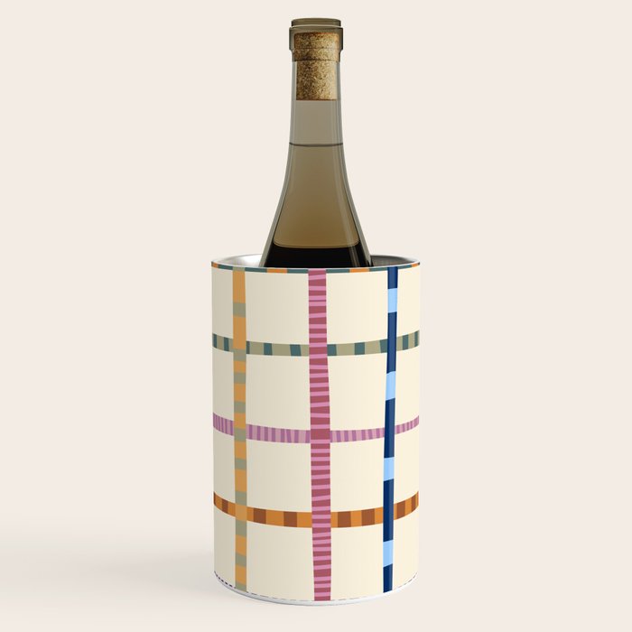 Colorful Patterned Grid Wine Chiller Gallery Image 1