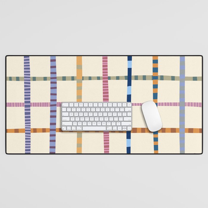 Colorful Patterned Grid Desk Mat Gallery Image 1