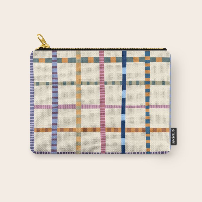 Colorful Patterned Grid Carry All Pouch Gallery Image 1