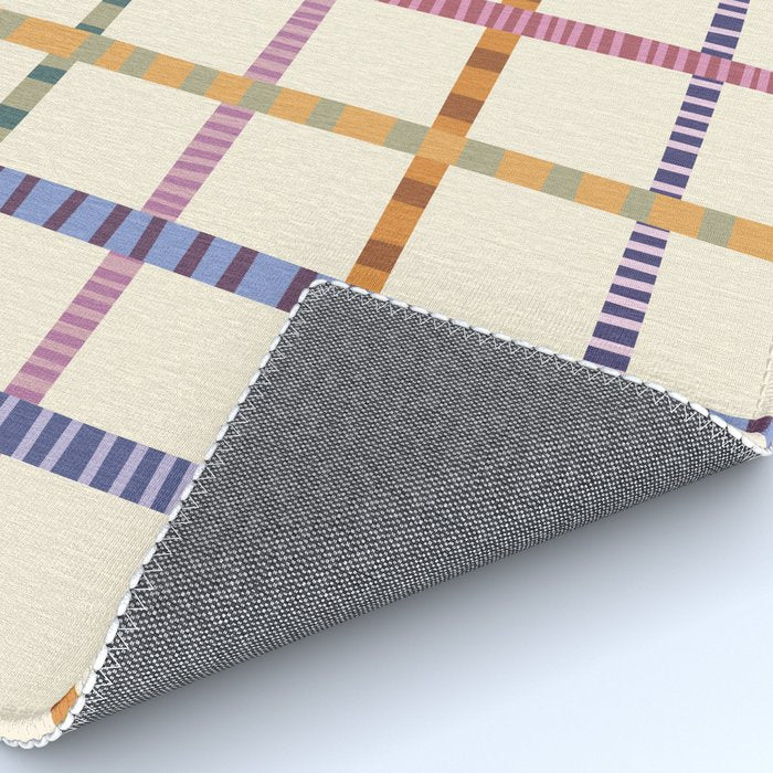Colorful Patterned Grid Rug Gallery Image 4