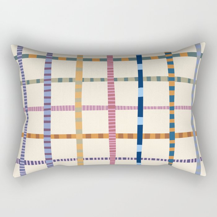 Colorful Patterned Grid Rectangular Pillow Gallery Image 2