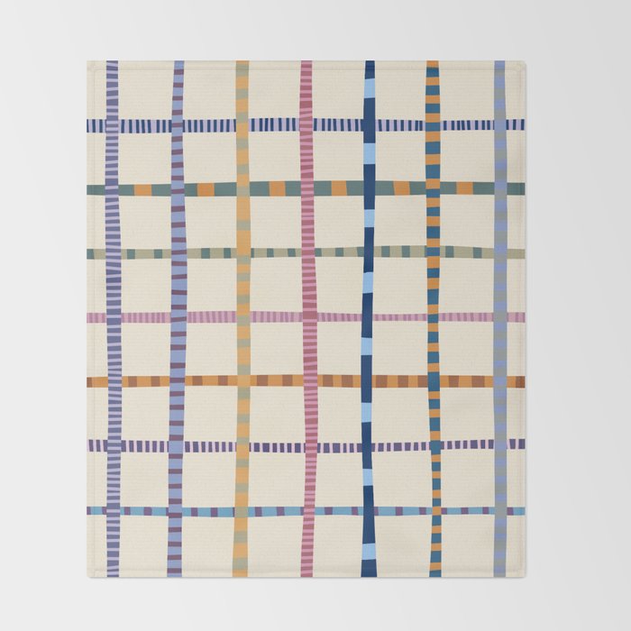 Colorful Patterned Grid Throw Blanket Gallery Image 2