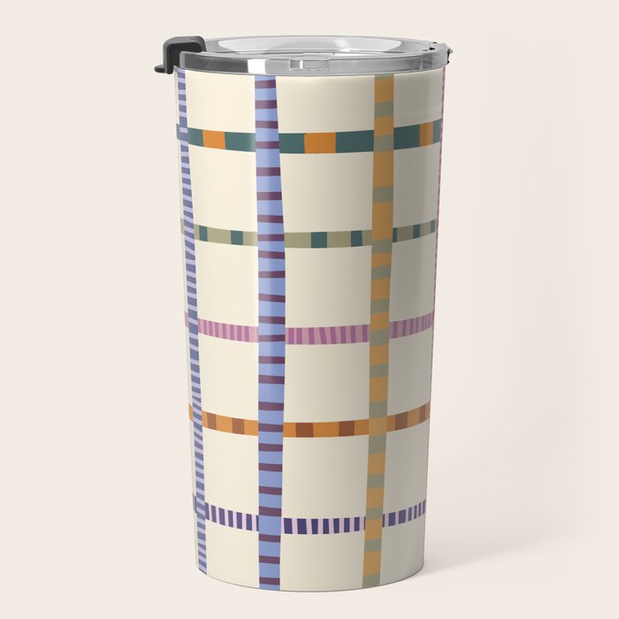 Colorful Patterned Grid Travel Mug Gallery Image 3