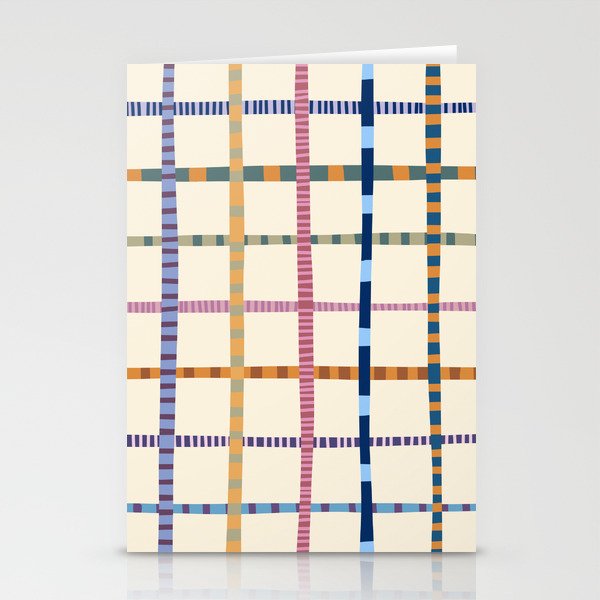 Colorful Patterned Grid Stationery Card Gallery Image 2