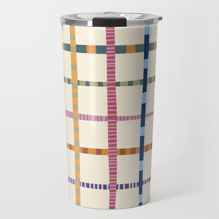 Colorful Patterned Grid Travel Mug Gallery Image 1