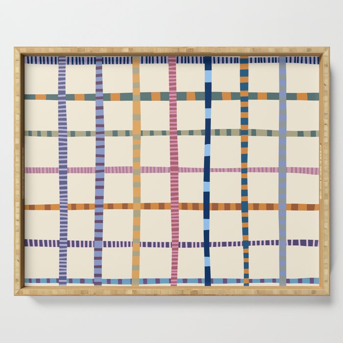 Colorful Patterned Grid Serving Tray Gallery Image 1