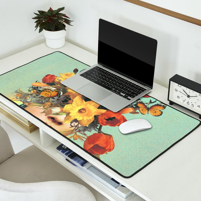 Baby's in bloom - Rainbow, flowers, birds,  butterflies Desk Mat Gallery Image 2