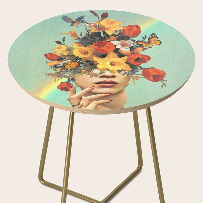 Baby's in bloom - Rainbow, flowers, birds,  butterflies Side Table Gallery Image 2