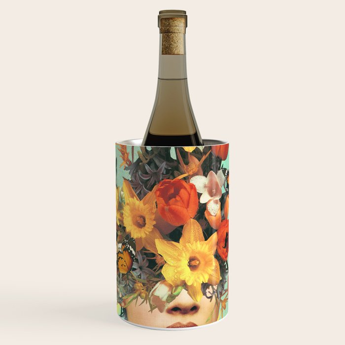 Baby's in bloom - Rainbow, flowers, birds,  butterflies Wine Chiller Gallery Image 1