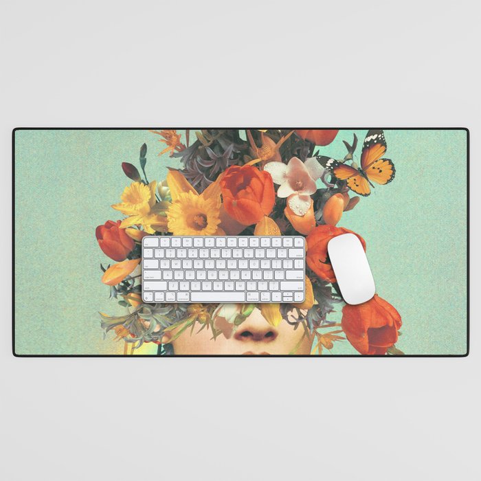 Baby's in bloom - Rainbow, flowers, birds,  butterflies Desk Mat Gallery Image 1