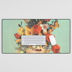 Baby's in bloom - Rainbow, flowers, birds,  butterflies Desk Mat Gallery Image 1