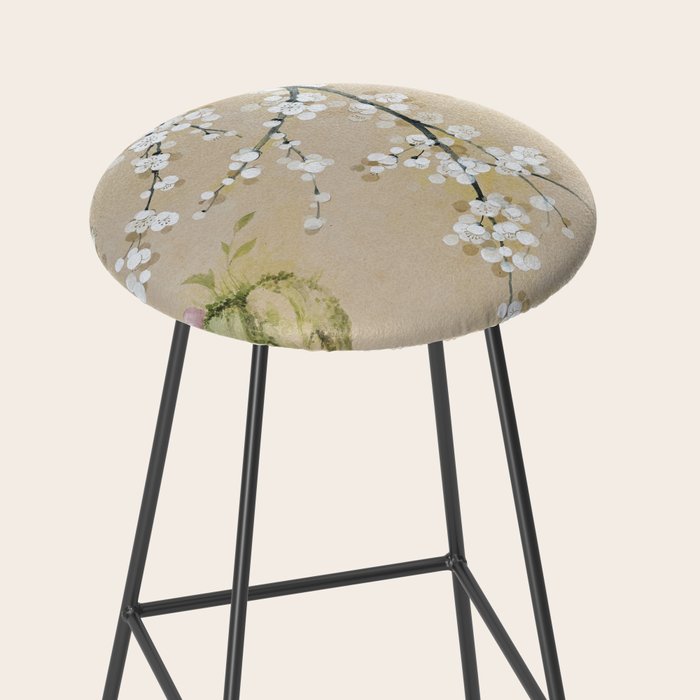 Ume flower painting,korean painting. chinoiserie. Stool Gallery Image 2
