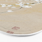 Ume flower painting,korean painting. chinoiserie. Bath Mat Gallery Image 3