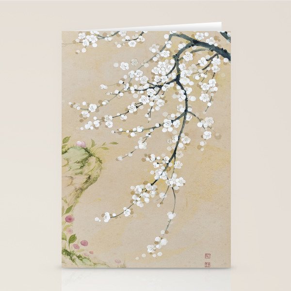 Ume flower painting,korean painting. chinoiserie. Stationery Card Gallery Image 1