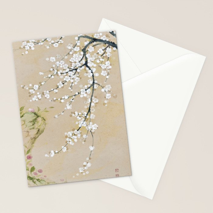 Ume flower painting,korean painting. chinoiserie. Stationery Card Gallery Image 2