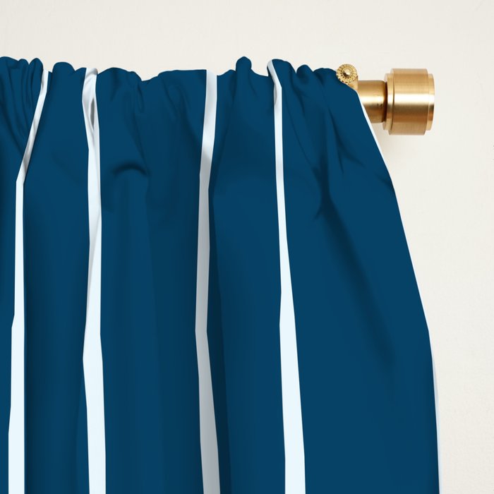 Geometric Lines in night Blue 16 (Rainbow Abstract) Window Curtain Gallery Image 2