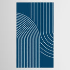 Geometric Lines in night Blue 16 (Rainbow Abstract) Tablecloth Gallery Image 2