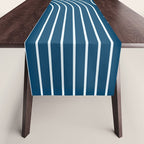 Geometric Lines in night Blue 16 (Rainbow Abstract) Table Runner Gallery Image 1
