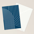 Geometric Lines in night Blue 16 (Rainbow Abstract) Stationery Card Gallery Image 2