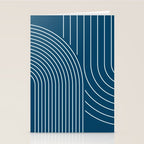 Geometric Lines in night Blue 16 (Rainbow Abstract) Stationery Card Gallery Image 2