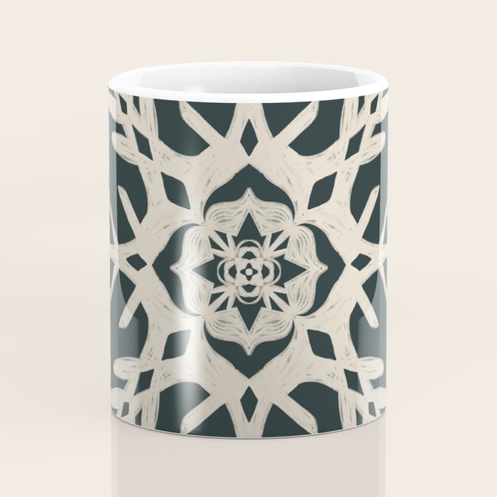 Scandinavian Snowflake no. 3 navy colorway  Coffee Mug Gallery Image 4