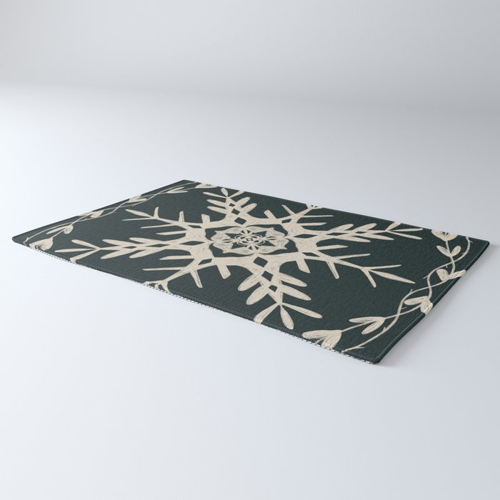 Scandinavian Snowflake no. 3 navy colorway  Rug Gallery Image 3