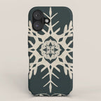 Scandinavian Snowflake no. 3 navy colorway  iPhone Case Gallery Image 1